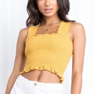 L.A. Hearts Crop Top Mustard